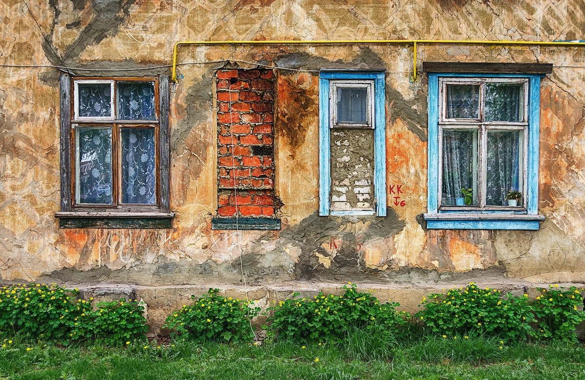 Фото Йошкар-Олы, фотографии Йошкар-Ола, Марий Эл, окна дома, старый дом, летний пейзаж