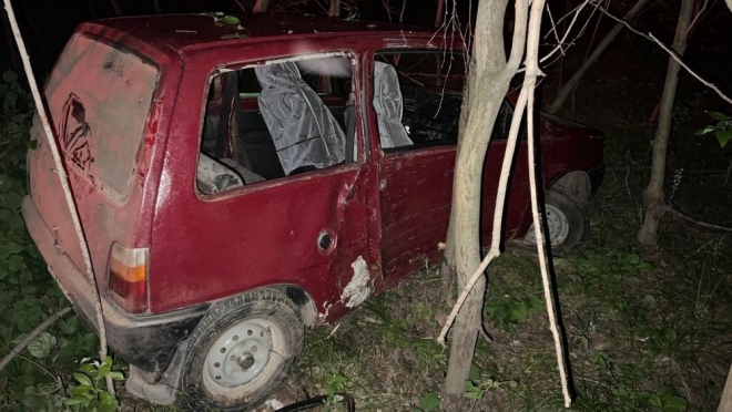 В Марий Эл пьяный водитель со спутницей на «Оке» перевернулись в кювет