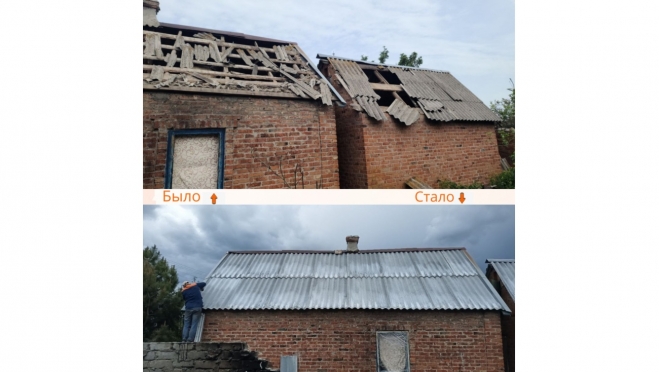 Марийская аварийная бригада восстанавливает повреждённые дома после ночного обстрела