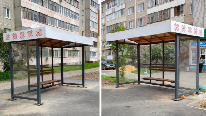 На улице Анникова в Йошкар-Оле установили новые остановочные павильоны