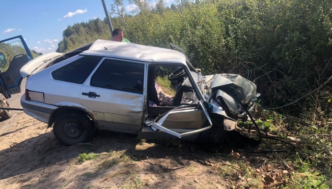 В пригороде Йошкар-Олы пьяный водитель на «ВАЗ-2114» вылетел в кювет