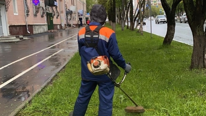 В Йошкар-Оле на газонах уже косят траву