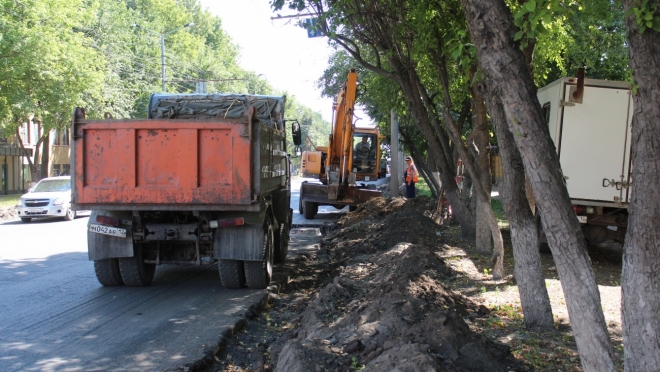 На улице Первомайской ведётся ремонт дорожного полотна