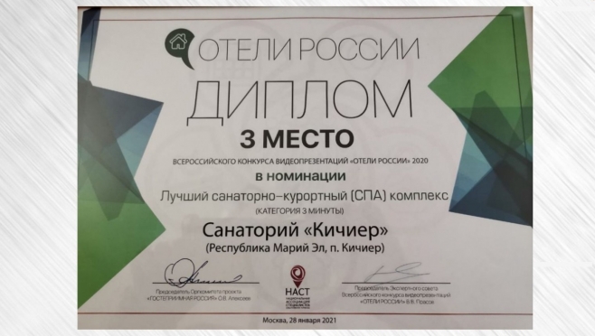 Санаторий «Кичиер» занял третье место во Всероссийском конкурсе «Отели России-2020»