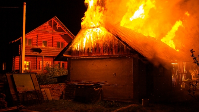 Сегодня ночью в Горномарийском районе сгорела баня