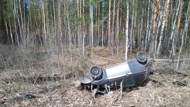 В Килемарском районе иномарка перевернулась в кювет