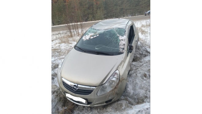 В Волжском районе женщина на иномарке перевернулась в кювет