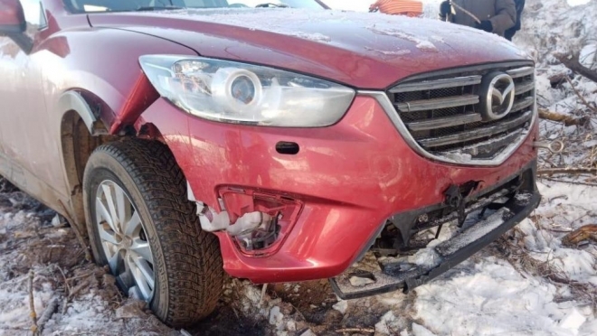 В Волжске пьяный водитель Mazda CX5 оказался в кювете