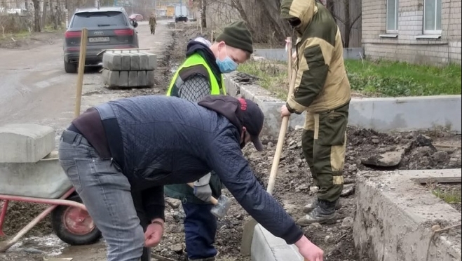 В Медведево ремонтируют улицу Гагарина