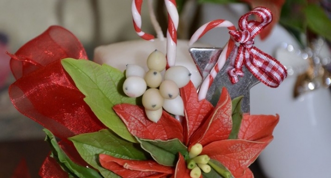 Оформление свечи холодным фарфором