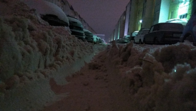 Жители посёлка Юбилейный присоединились к всероссийскому флешмобу и завалили снегом вход в управляющую компанию