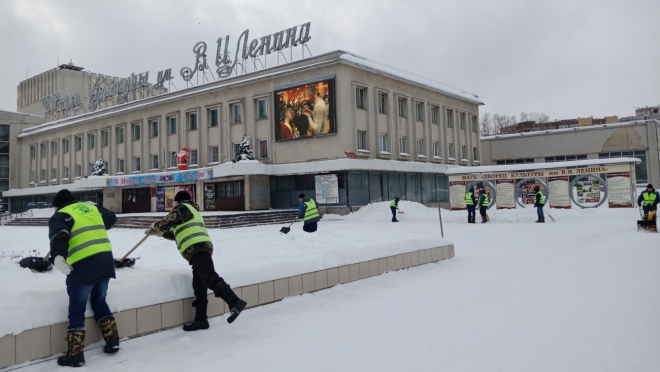 Парк Победы расчистили от снега