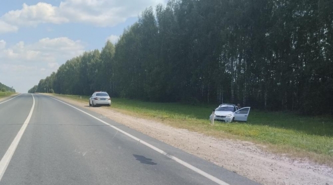 На Сернурском тракте машина автоледи оказалась в кювете