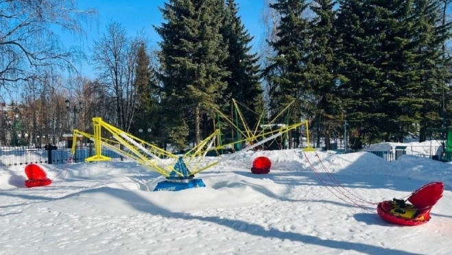 В парке культуры и отдыха в Йошкар-Оле появился новый зимний аттракцион