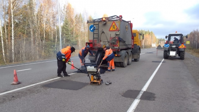 На 73 км автодороги «Вятка» в Марий Эл выполнили ямочный ремонт