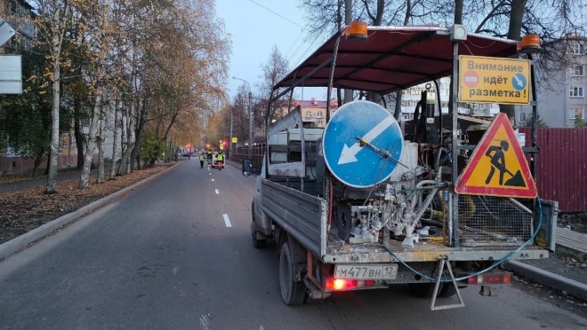 В Йошкар-Оле на улице Чехова нанесли дорожную разметку