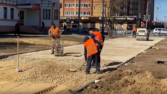 На улице Кирова в Йошкар-Оле начали  благоустройство пешеходной зоны