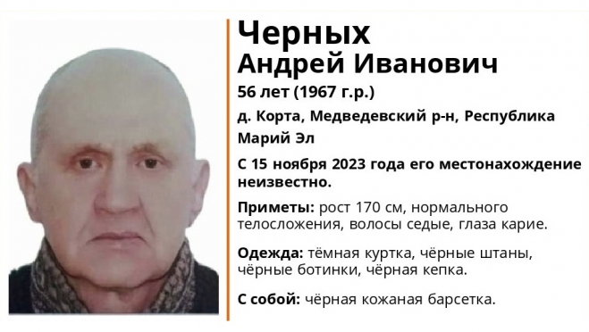 В Марий Эл пропал житель деревни Корта