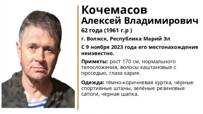 В Волжске пропал 62-летний Алексей Кочемасов