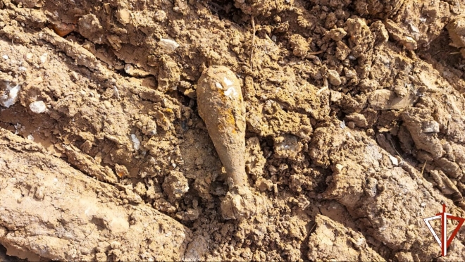 В поле в Сернурском районе нашли корпус мины