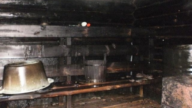 В Медведевском районе горела баня