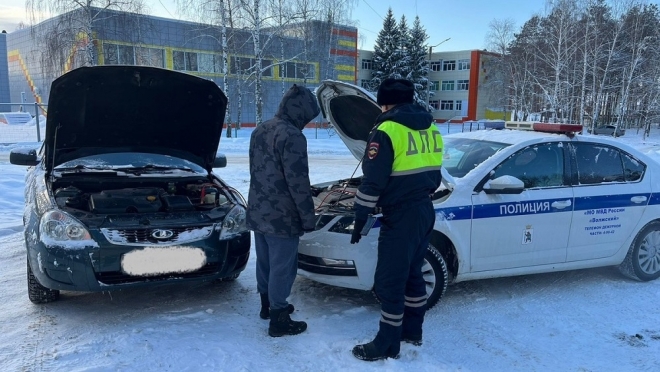 В Марий Эл в сильные морозы водителям помогают госавтоинспекторы