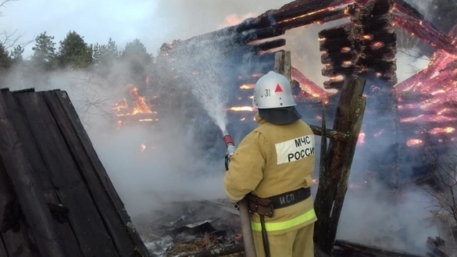 На пожаре в Медведевском районе пострадал 43-летний мужчина