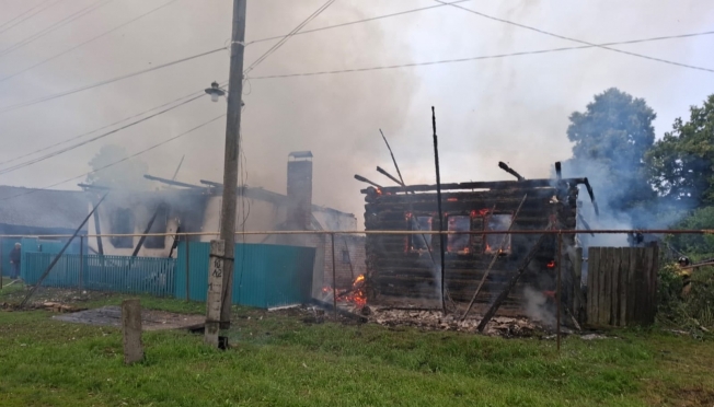 В деревне Куприяново сегодня утром случился пожар