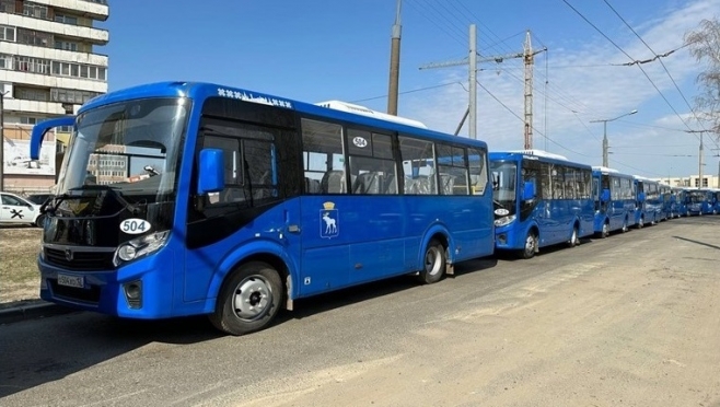Новые автобусы сегодня выехали на маршрут №2А в Йошкар-Оле