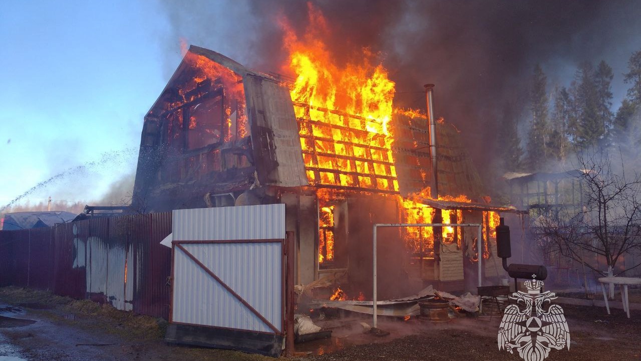 В садах в Медведевском районе сгорело частное хозяйство