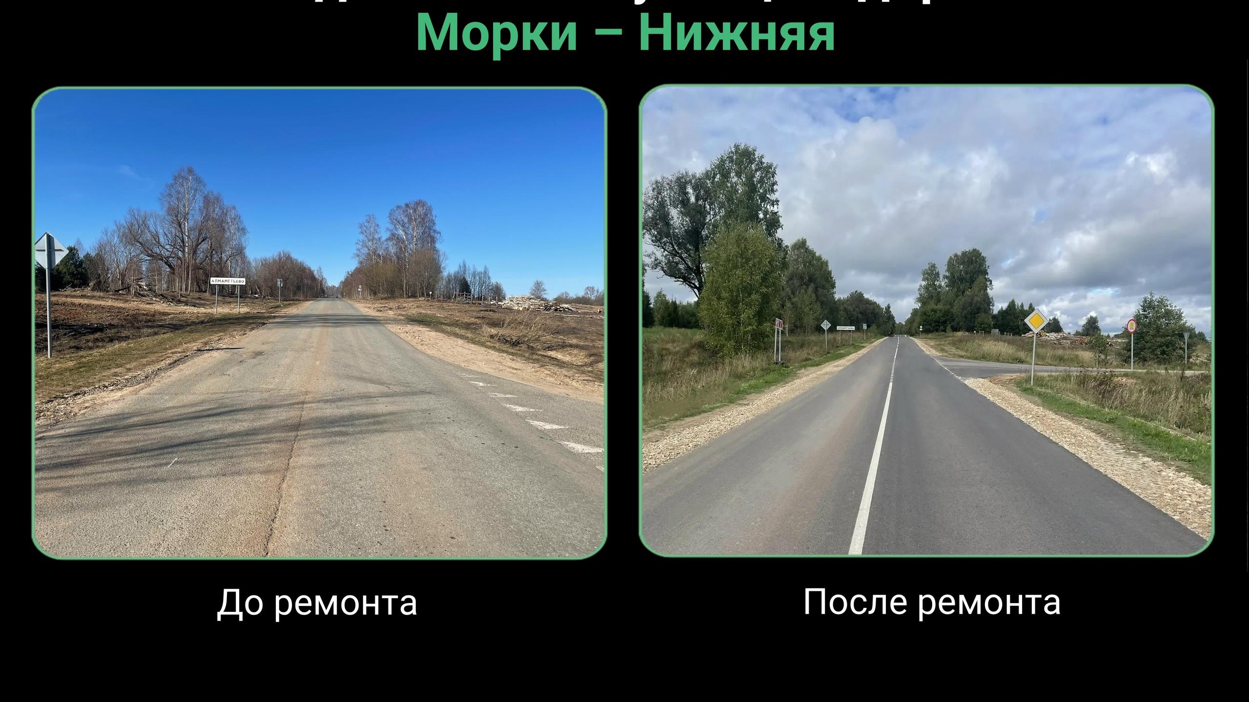 В Моркинском районе починили дорогу «Морки — Нижняя»