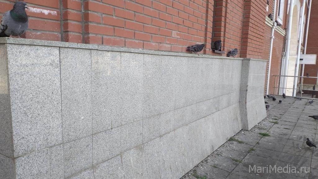 У подножия Спасской башни в Йошкар-Оле голуби устроили форменный срач