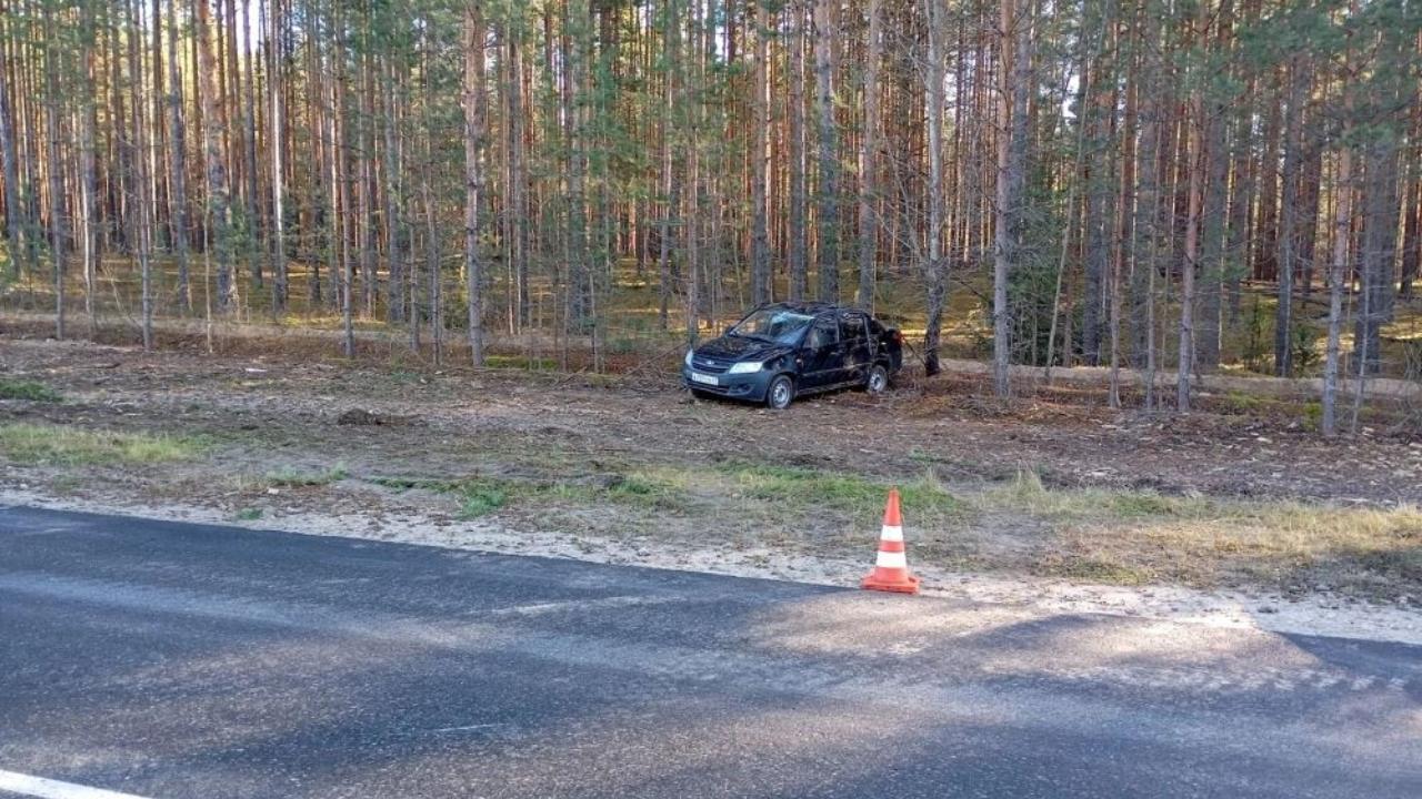 В Звениговском районе на загородной трассе автомобиль перевернулся в кювет
