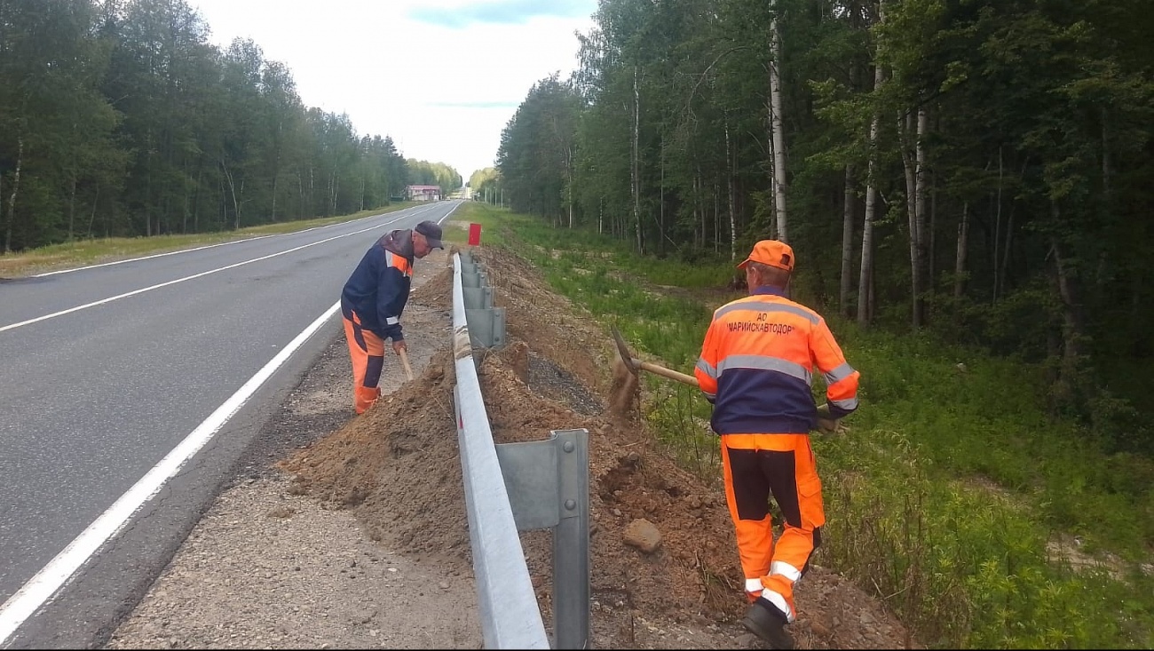 В Марий Эл ливни размывают обочины на загородных трассах
