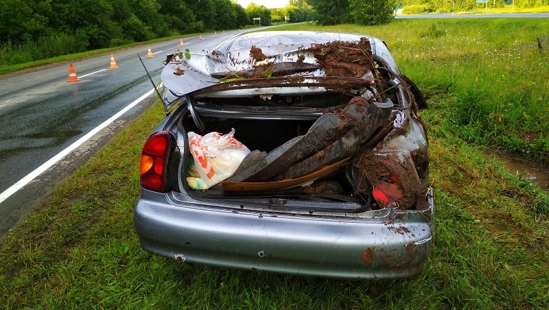 В Марий Эл две машины перевернулись в кювет, водитель «Лады Гранты» не выжил
