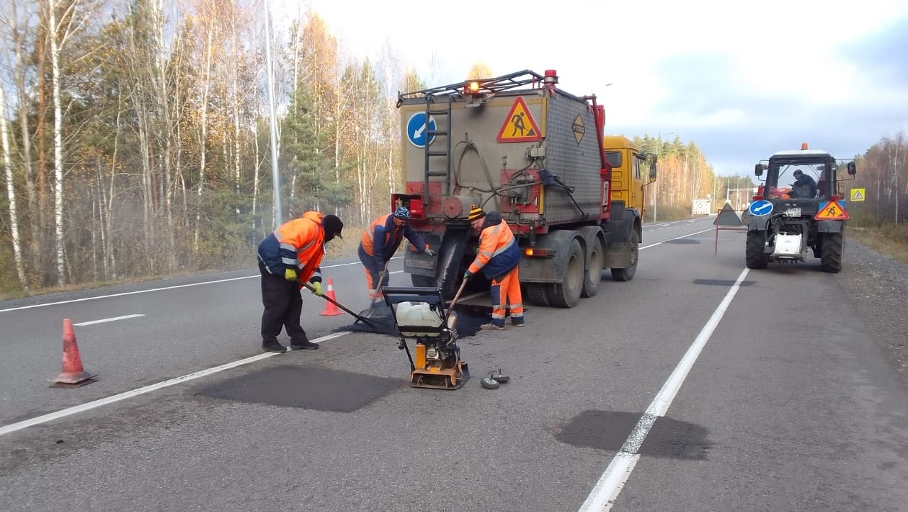 На 73 км автодороги «Вятка» в Марий Эл выполнили ямочный ремонт