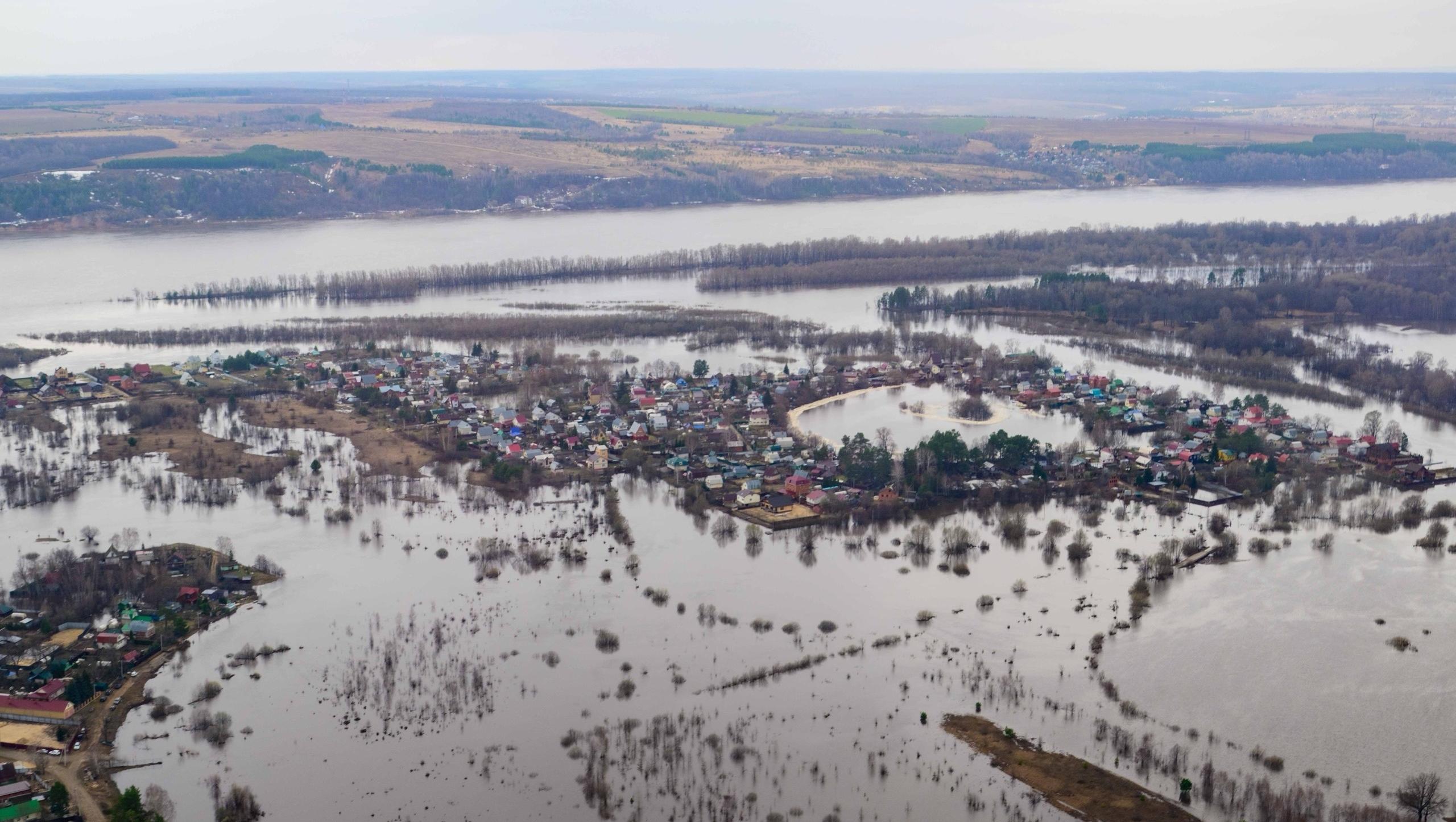 Ситуацию с паводком в Марий Эл оценили с воздуха