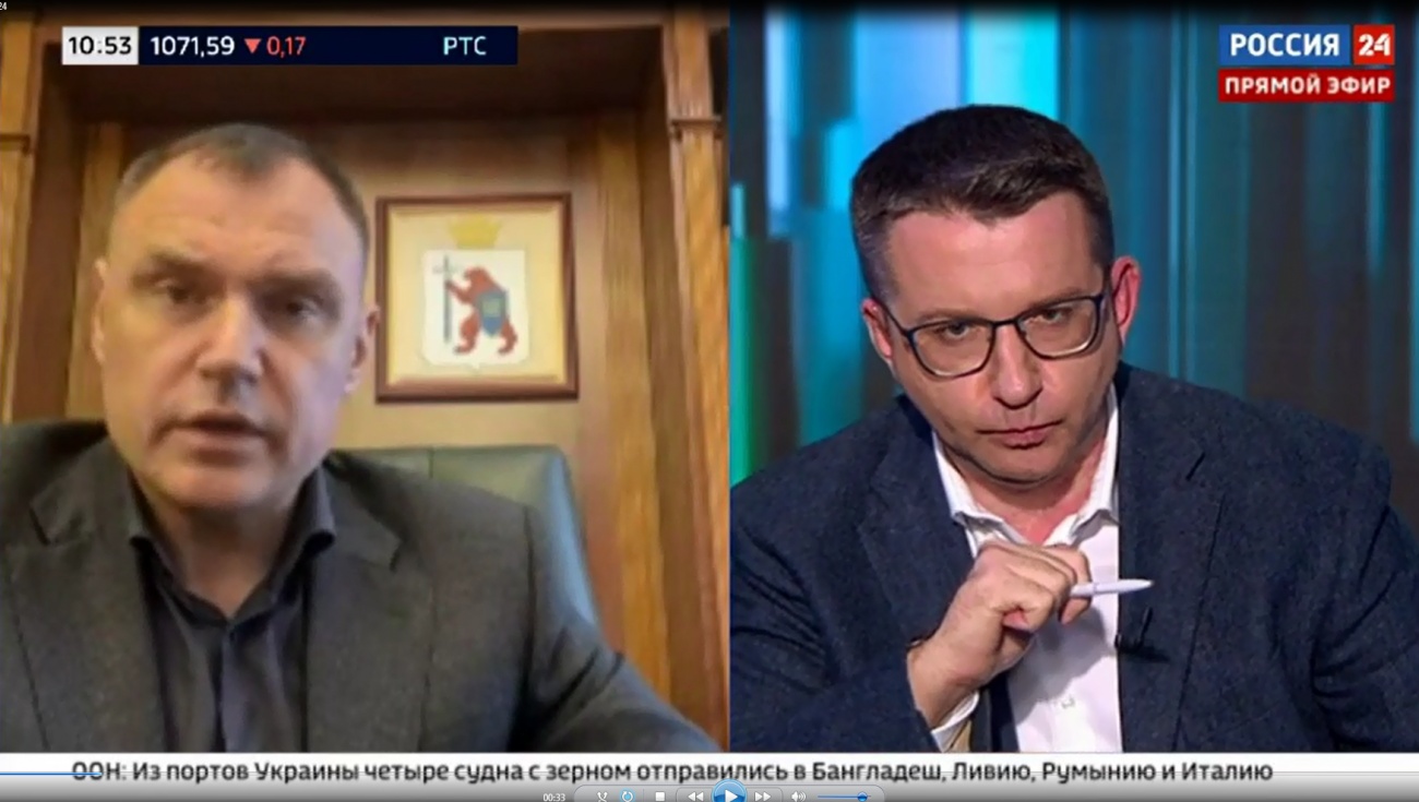 Юрий Зайцев рассказал в прямом эфире федерального телеканала о частичной мобилизации в Марий Эл