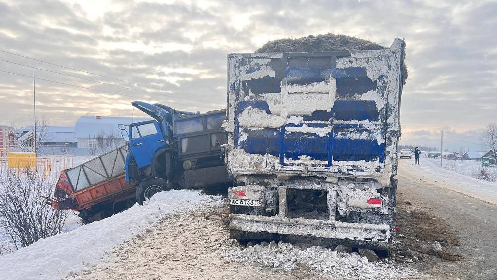 В Параньгинском районе в сложных погодных условиях водитель грузовика устроил ДТП