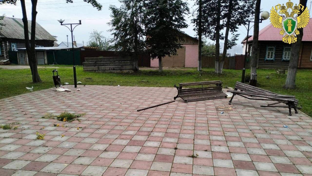 В парке посёлка Оршанка сломали скамейки