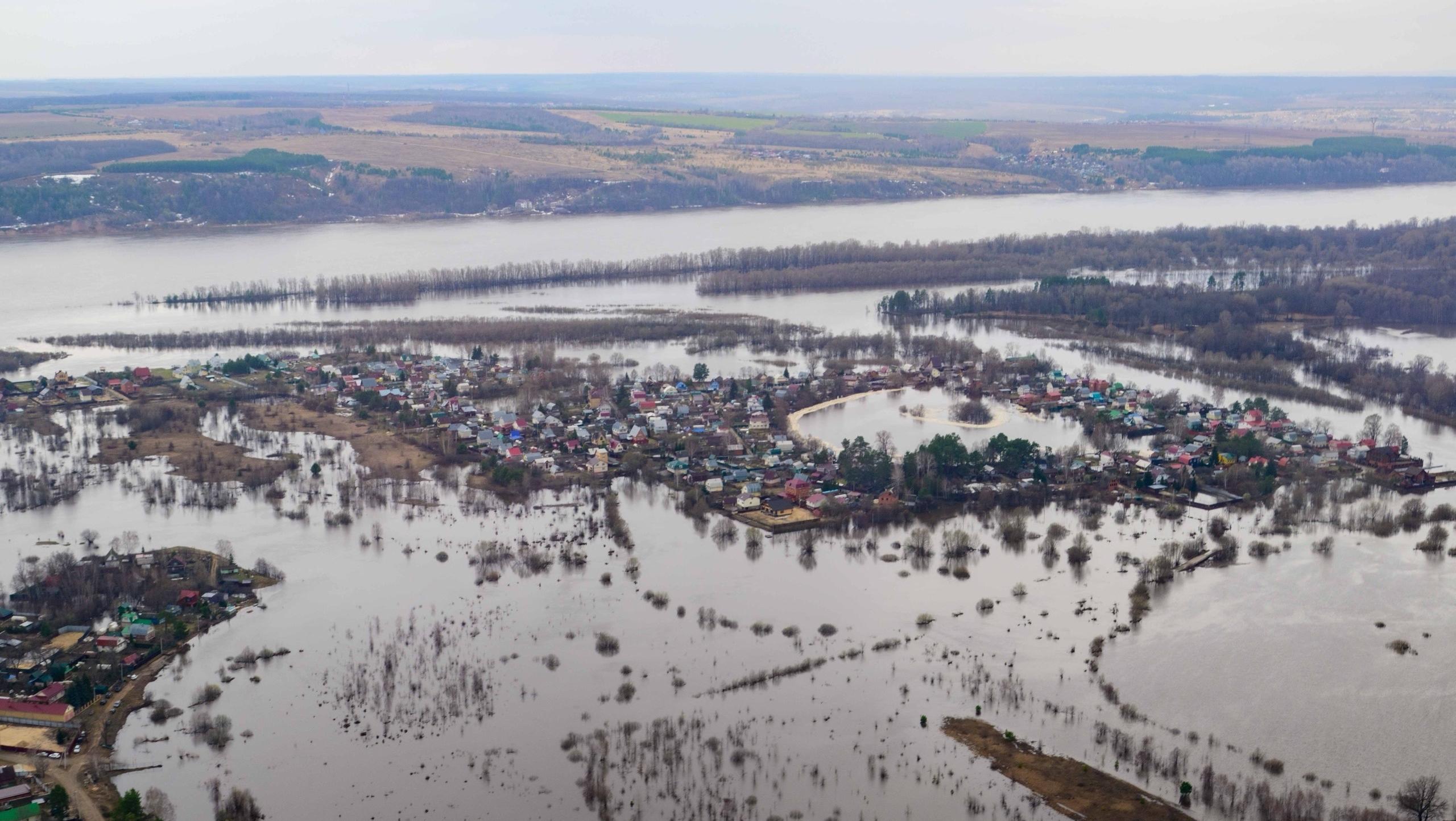 Ситуацию с паводком в Марий Эл оценили с воздуха
