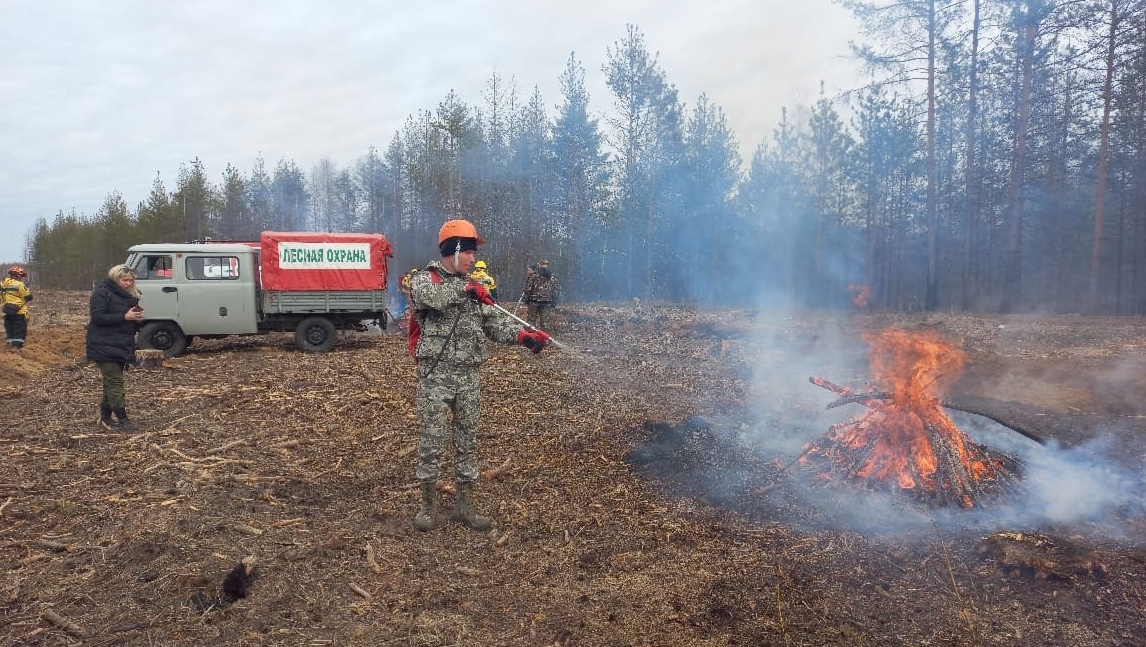 В Марий Эл инспекторы заповедника отработали приёмы тушения лесного пожара